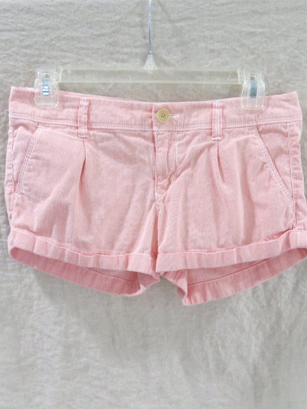 American Eagle Pink Striped Micro Mini Cotton Shorts Women's SIZE 31"x2"